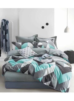 Zigzag Chevron Turquoise Teal and Grey