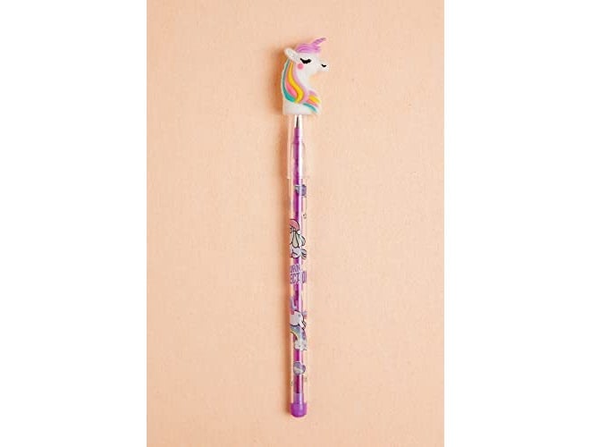 RH مجموعة أقلام يونيكورن مع ممحاة، 4 أقلام و 1 ممحاة علوية للأطفال، أدوات مكتبية للبنات والأولاد هدايا عيد الميلاد - Image 4