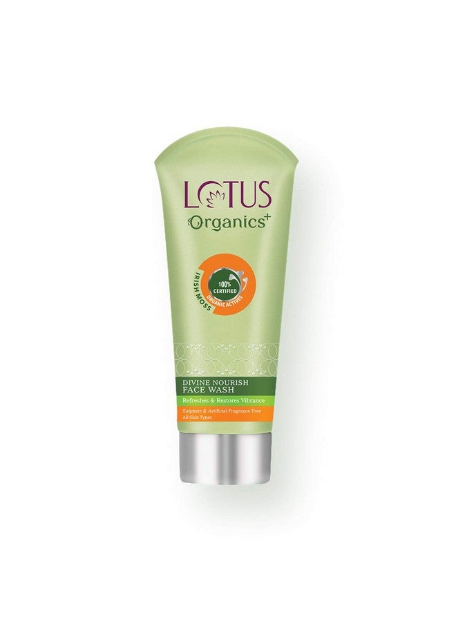 Lotus Organics+ Divine Nourish Face Wash,Sulphate Free, Gentle Cleaning For All Skin Types, 100 Ml  - Image 1