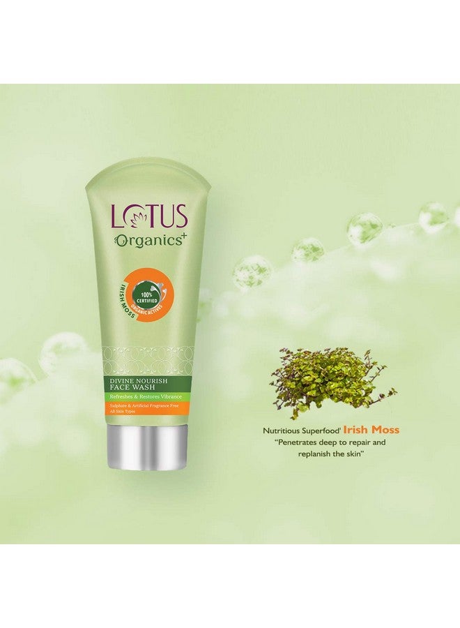 Lotus Organics+ Divine Nourish Face Wash,Sulphate Free, Gentle Cleaning For All Skin Types, 100 Ml  - Image 4