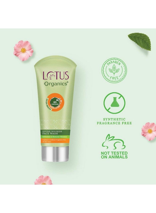 Lotus Organics+ Divine Nourish Face Wash,Sulphate Free, Gentle Cleaning For All Skin Types, 100 Ml  - Image 5