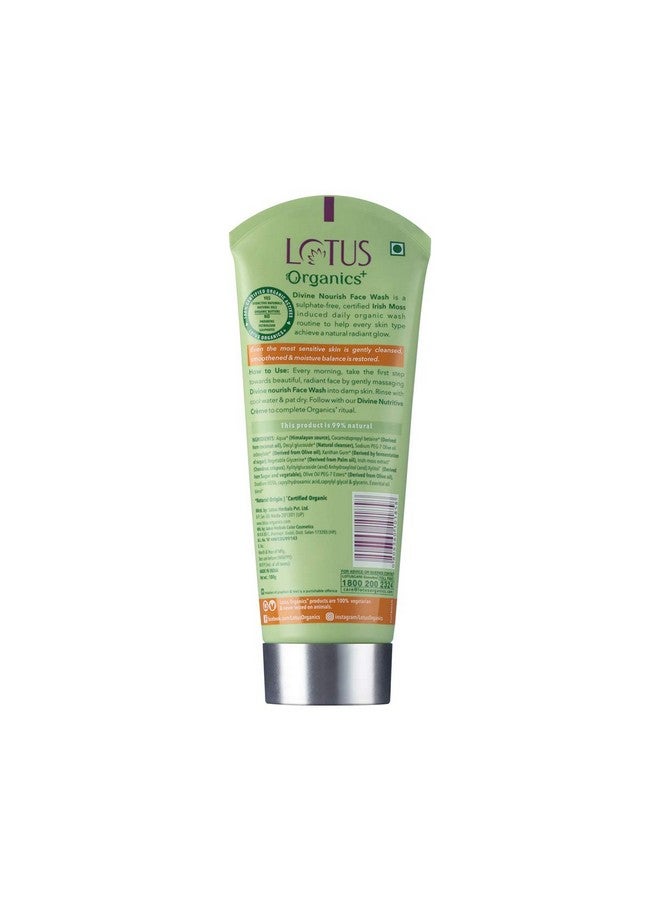 Lotus Organics+ Divine Nourish Face Wash,Sulphate Free, Gentle Cleaning For All Skin Types, 100 Ml  - Image 2