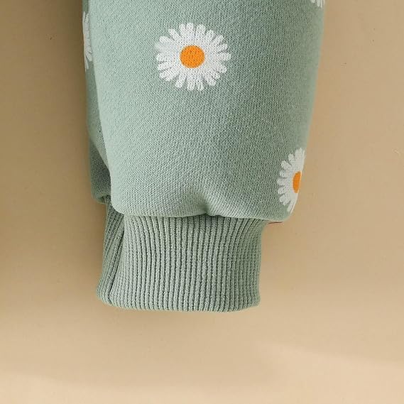 BRANDONN Kids cotton fleece jumpsuit romper sleepsuit hooded semi winter baby boys & girls, (9-12 Months, Pista Green) - Image 5