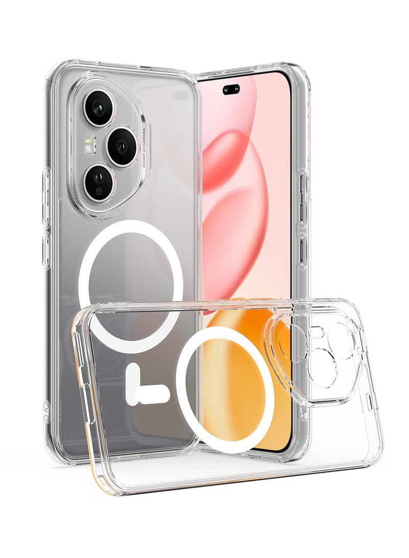 Techie Honor 400 5G Case with MagSafe – Slim, Anti-Yellowing Transparent Back Cover with Camera Lens Protection, Magnetic Holder Wireless Charging Compatible - Clear - Image 1