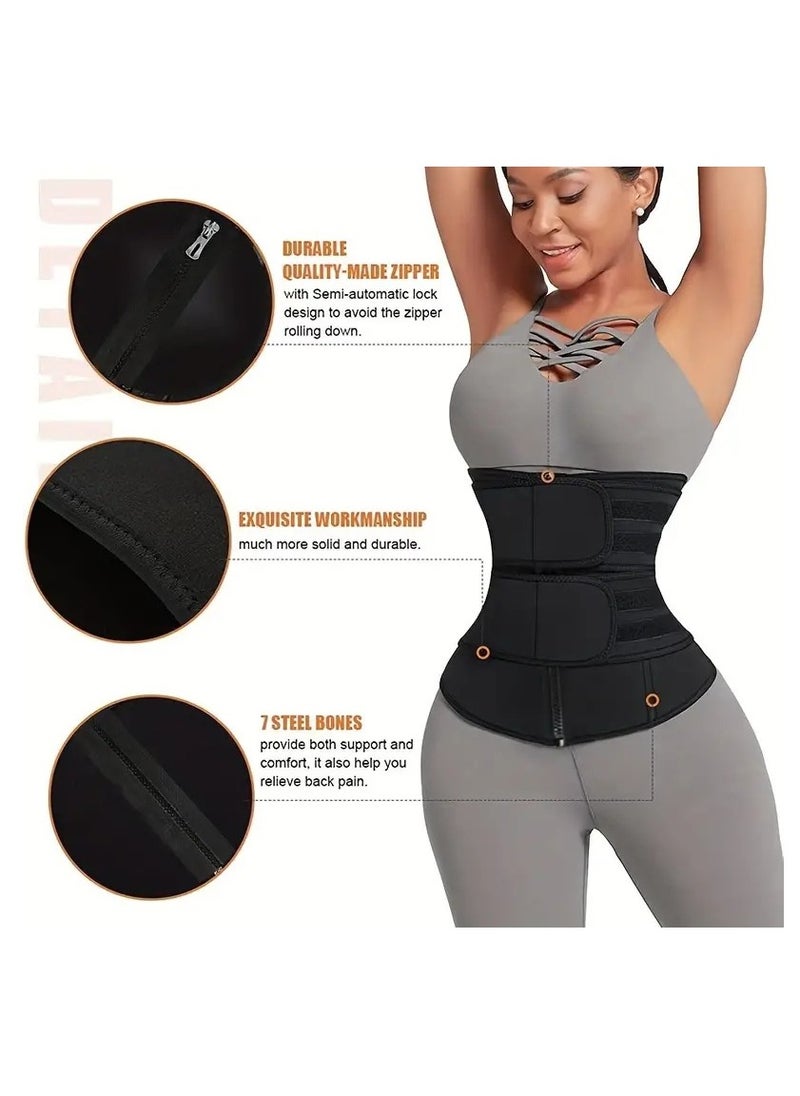 Generic Women's Adjustable Waist Trainer, Slimming Belt with Abdominal Sauna Bandage, Waist Trimmer Belt Abdominal Shaping Compression Wrap, Corset Waist Trainer L  - Image 3