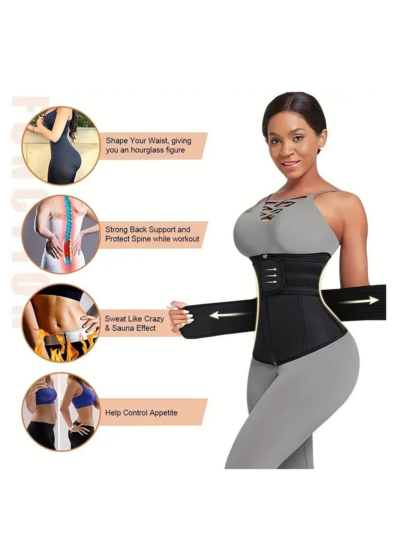 Generic Women's Adjustable Waist Trainer, Slimming Belt with Abdominal Sauna Bandage, Waist Trimmer Belt Abdominal Shaping Compression Wrap, Corset Waist Trainer L  - Image 2