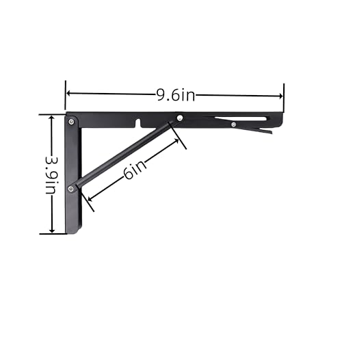 AMBOJIE Folding Shelf Brackets 10 Inch 2 Pcs Heavy Duty Stainless Steel Collapsible Triangle Shelf Bracket DIY Wall Mounted Folding Table Hinge Space Saving for Bench Table with Screws 10Inch - Image 3