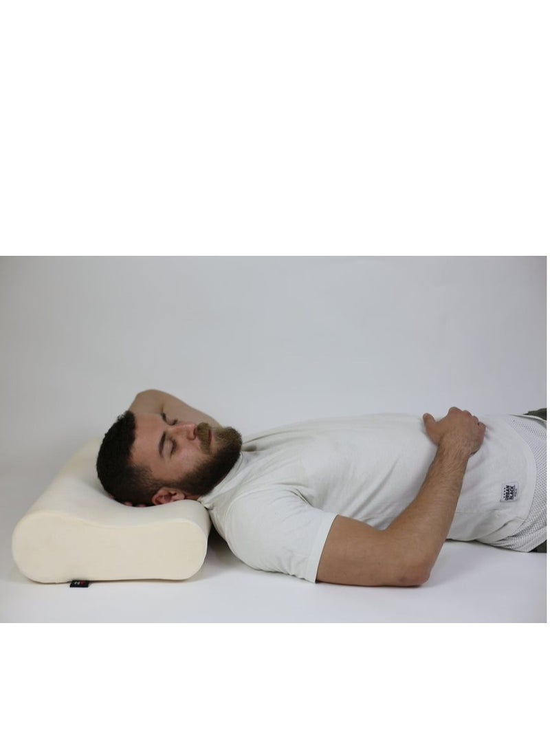 ماكس كمفورت وسادة نوم طبيه للوقايه من آلام الفقرات العنقيه والحصول علي نوم مريح , 50 * 30 , لون اوف وايت - Image 3