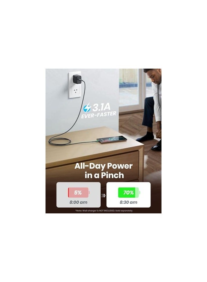 INIU USB C Cable, [5 Pack 3.1A] QC 3.0 Fast Charging USB Type C Cable, (3.3+3.3+6+6+10ft) Nylon Braided Phone Charger USB-C Cable for Samsung Galaxy S20 S10 S9 S8 Plus Note 10 LG Google Pixel Moto etc - Image 2