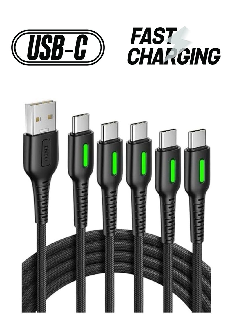 INIU USB C Cable, [5 Pack 3.1A] QC 3.0 Fast Charging USB Type C Cable, (3.3+3.3+6+6+10ft) Nylon Braided Phone Charger USB-C Cable for Samsung Galaxy S20 S10 S9 S8 Plus Note 10 LG Google Pixel Moto etc - Image 1