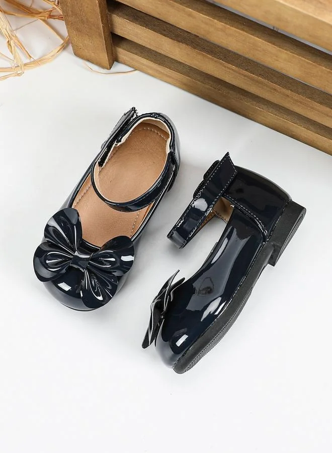 Take Two Girls Solid Bow Decoration Ballerina Shoes