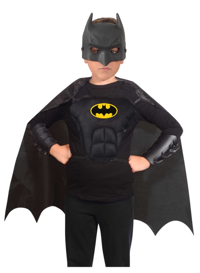 Ciao Batman Costume Set for Kids 5–12 Years – Includes Mask, Cape, Vest & Arm Guards | Superhero Dress Up Outfit for Boys & Girls | Official Batman Role Play Kit for Halloween & Parties - Image 1