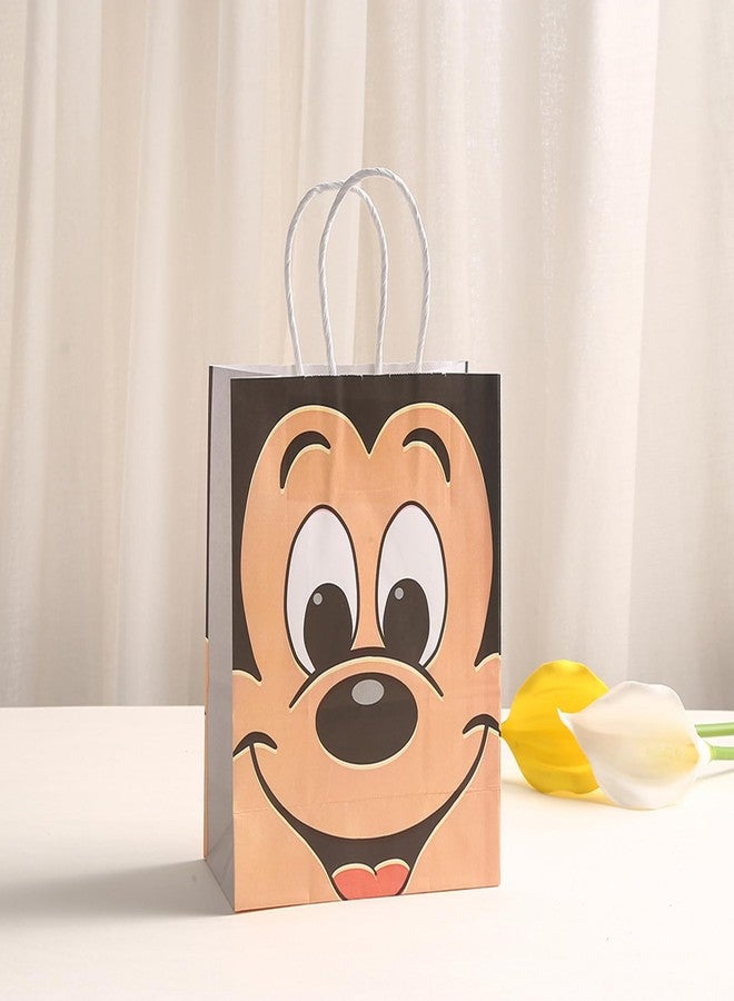 EBWHOLE 12 Pcs Cute Mouse Party Favor Bags, Candy Goodie Treat Bags with Handle, Cartoon Birthday Party Supplies (A) - Image 3