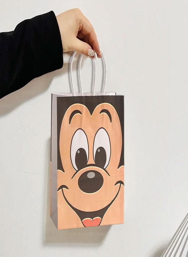 EBWHOLE 12 Pcs Cute Mouse Party Favor Bags, Candy Goodie Treat Bags with Handle, Cartoon Birthday Party Supplies (A) - Image 4