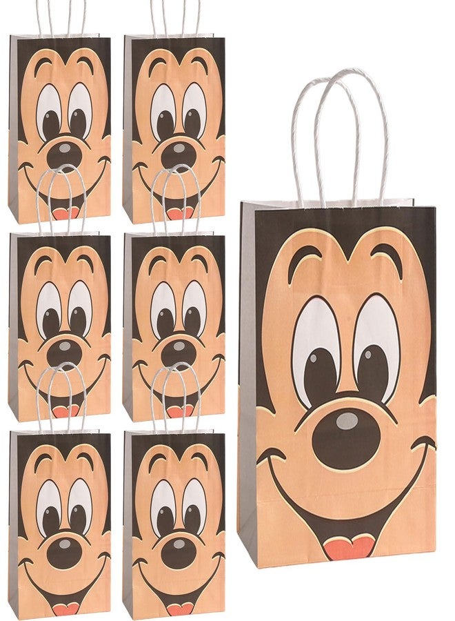 EBWHOLE 12 Pcs Cute Mouse Party Favor Bags, Candy Goodie Treat Bags with Handle, Cartoon Birthday Party Supplies (A) - Image 1