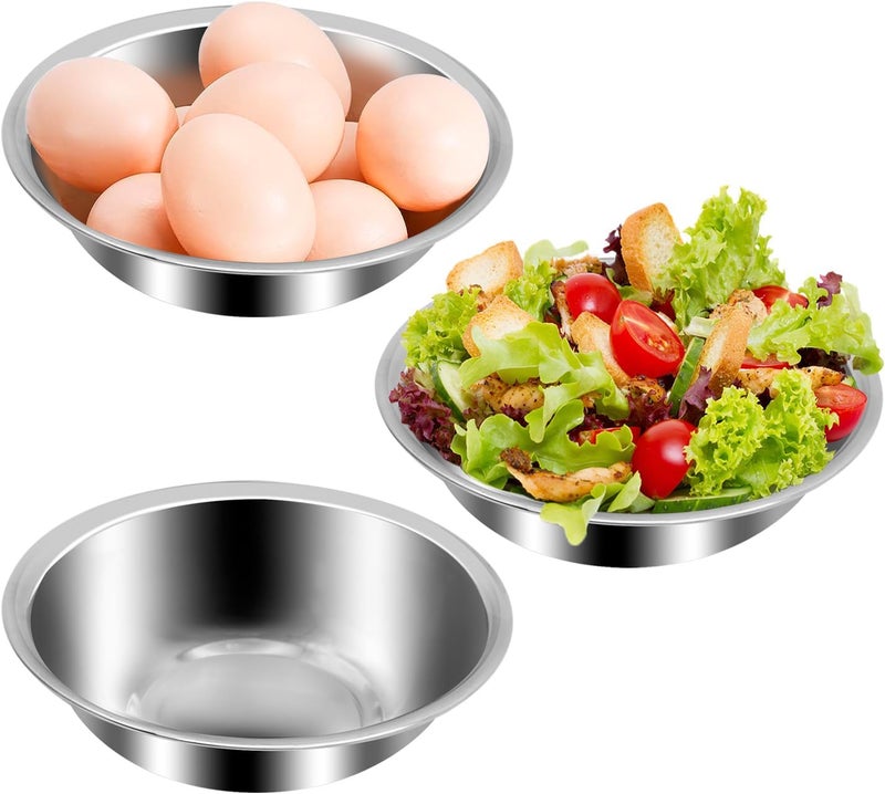 DUZFOREI 10Pcs Small Stainless Steel Bowls 6 12 Wide Kitchen Metal Bowl with Flat Base 34 Quart Prep Bowls for Meal Prep Cooking Serving Baking - Image 3