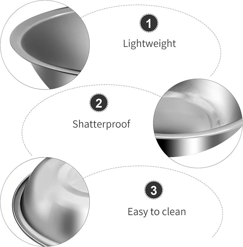 DUZFOREI 10Pcs Small Stainless Steel Bowls 6 12 Wide Kitchen Metal Bowl with Flat Base 34 Quart Prep Bowls for Meal Prep Cooking Serving Baking - Image 2