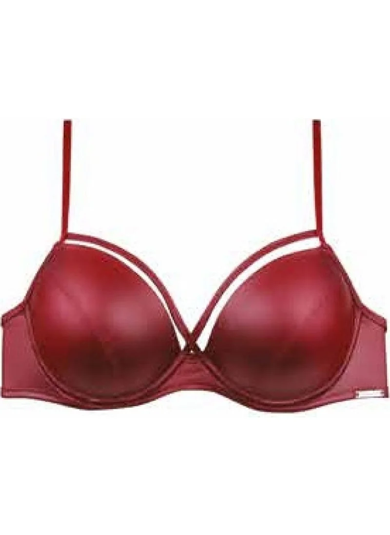 Magic Form 5059 Leather Look Fabric Water Bra - Claret Red