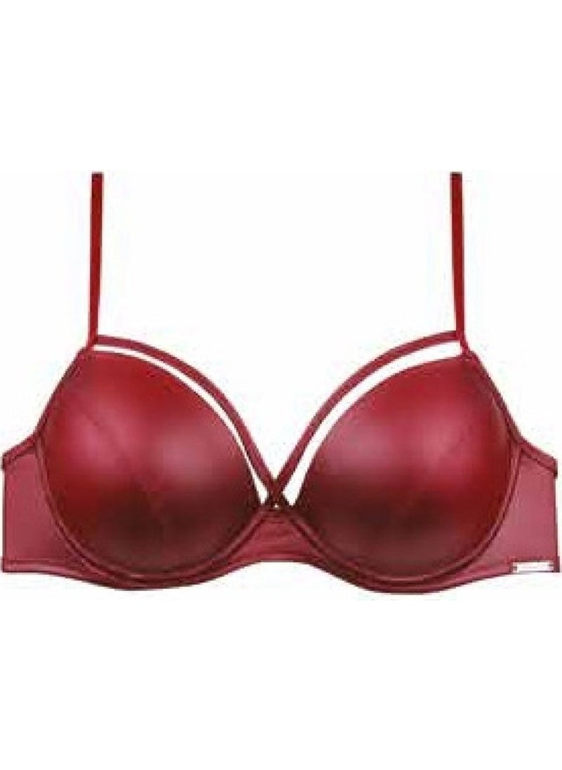 Magic Form 5059 Leather Look Fabric Water Bra - Claret Red  - Image 2