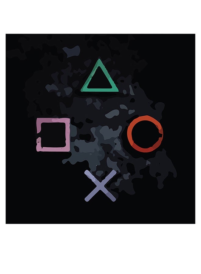 RYN PlayStation Themed Wall Art Black/Grey/Pink 30x30cm - Image 2