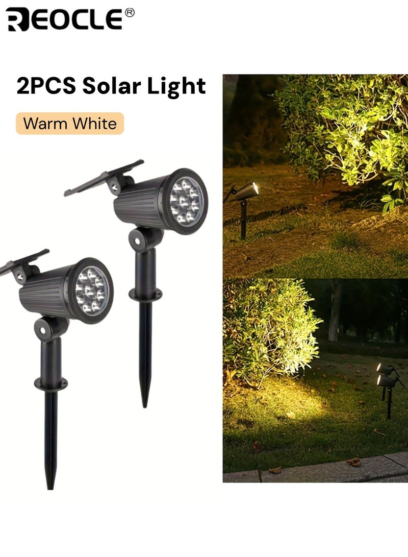 ريوكل ٢ كشاف طاقة شمسية موفرة ٩ LED إضاءة خارجية مقاومة للماء ٣ مستويات إضاءة سهلة التركيب مثالي للفناء الشرفة العشب الممر ملعب - Image 1
