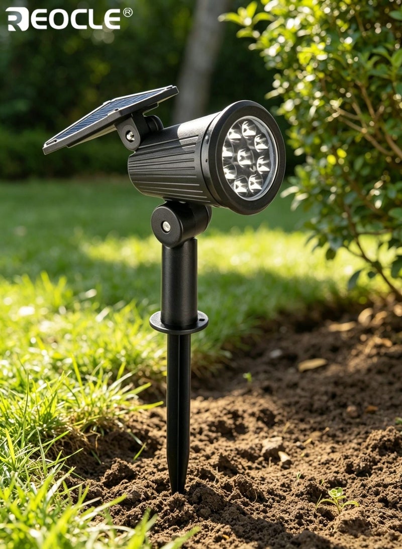 REOCLE 2pcs Energy-Efficient Solar-Powered 9 LED Landscape Spotlight 3-Level Outdoor Waterproof Tree Lights Easy Installation Perfect for Yard Balcony Lawn Pathway Playground - Image 4