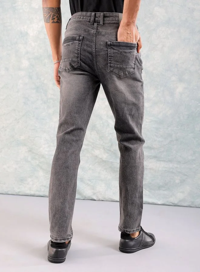 The Indian Garage Co Men Slim Fit Solid Mid-Rise Jeans