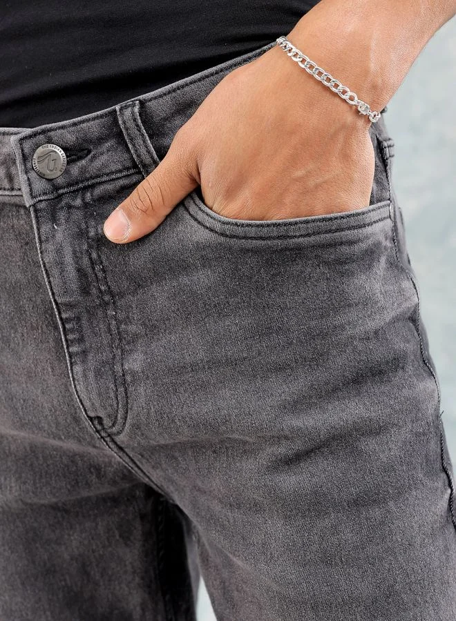The Indian Garage Co Men Slim Fit Solid Mid-Rise Jeans