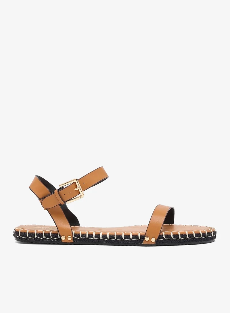 جينجر صندل مسطح كاجوال بحزامين