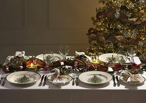 Spode Christmas Tree Deviled Egg Plate, 13 Inch Holiday Egg Serving Platter - Christmas Tree & Mistletoe Motif, Fine Porcelain Tableware, Dishwasher Safe Appetizer Tray, Festive Serveware - Image 4