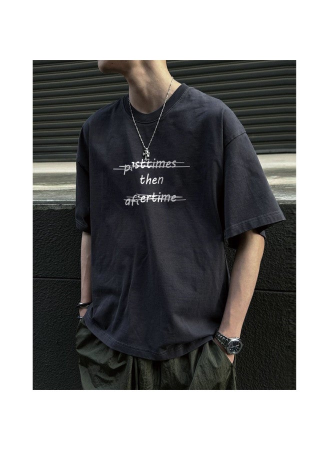 TonLion 2025 Summer Round Neck Men's Short Sleeve T-shirt Loose Fit Casual Tee Men's Clothing Summer Short Sleeve Men's Style - Image 2