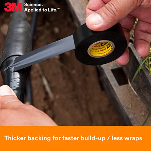 3M Scotch Super 33+ Electrical Tape - 2 in x 36 yd (108 ft), Premium Grade All-Weather Vinyl, Resistant to Abrasion, Moisture, Corrosion, Alkalies - Long Roll, 1 in Core, Black, 1 Roll - Image 4