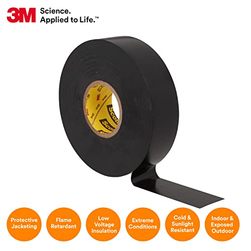 3M Scotch Super 33+ Electrical Tape - 2 in x 36 yd (108 ft), Premium Grade All-Weather Vinyl, Resistant to Abrasion, Moisture, Corrosion, Alkalies - Long Roll, 1 in Core, Black, 1 Roll - Image 2