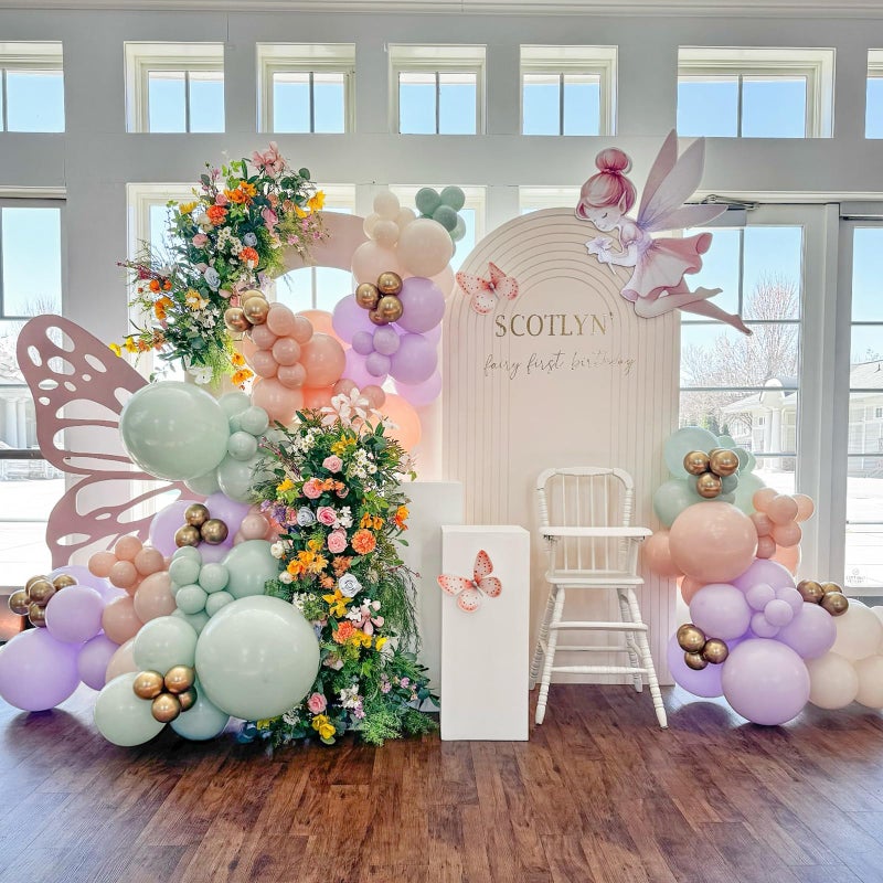 Froova Sage Green Purple Pink Balloons 12 Inch Fairy Wildflower Spring Sage Dusty Pastel Pink Lavender Ivory Party Latex Balloon for Flower Floral Butterfly Baby Shower Wedding Birthday Party Decor - Image 4