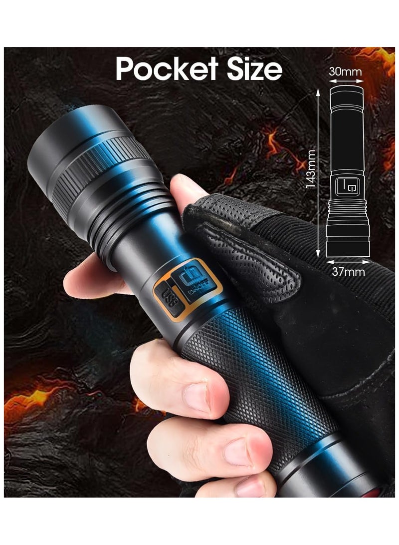 Zoomable Handheld Flashlight, 10000 Lumen Tactical Flashlight, Compact Long Beam Flashlight, IPX6 Waterproof Flashlight for Camping, Home, Hiking - Image 5