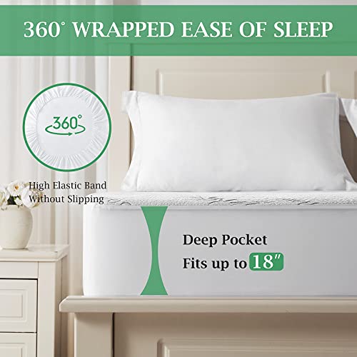 Lysam Mattress Protector Split King, Cooling Bed Mattress Cover Waterproof, 39"x 80" Bed Cover 2 Pack Noiseless & Soft, Deep Pocket Mattress Pad Cooling for Baby Pregnant Women Older - Image 3