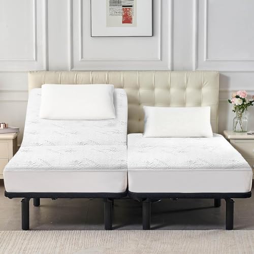 Lysam Mattress Protector Split King, Cooling Bed Mattress Cover Waterproof, 39"x 80" Bed Cover 2 Pack Noiseless & Soft, Deep Pocket Mattress Pad Cooling for Baby Pregnant Women Older - Image 1