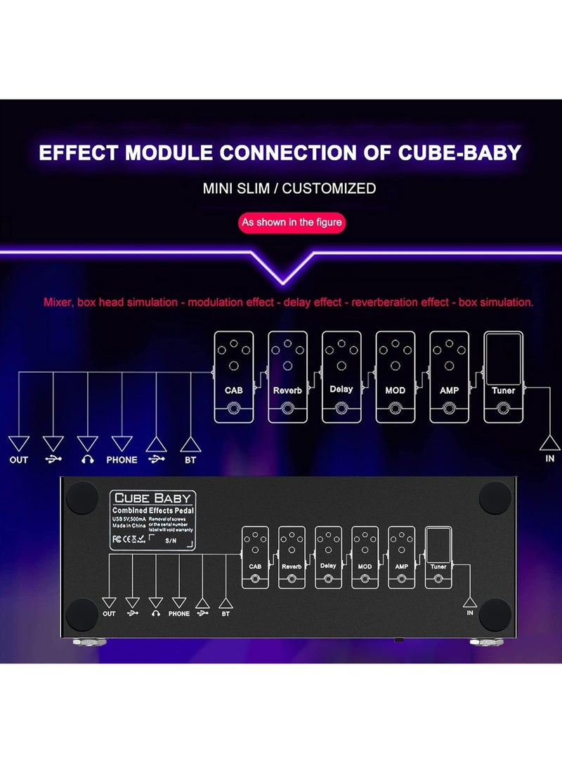 Generic Multi Effects Guitar Pedal,Cube Baby Guitar Multi Effects Pedal Delay Chorus Phaser Reverb Effect Pedal  - Image 3