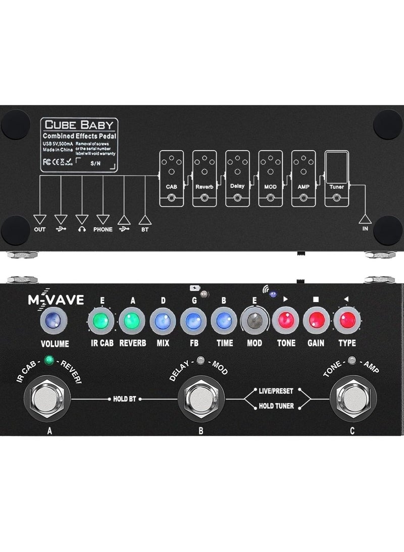 Generic Multi Effects Guitar Pedal,Cube Baby Guitar Multi Effects Pedal Delay Chorus Phaser Reverb Effect Pedal  - Image 4