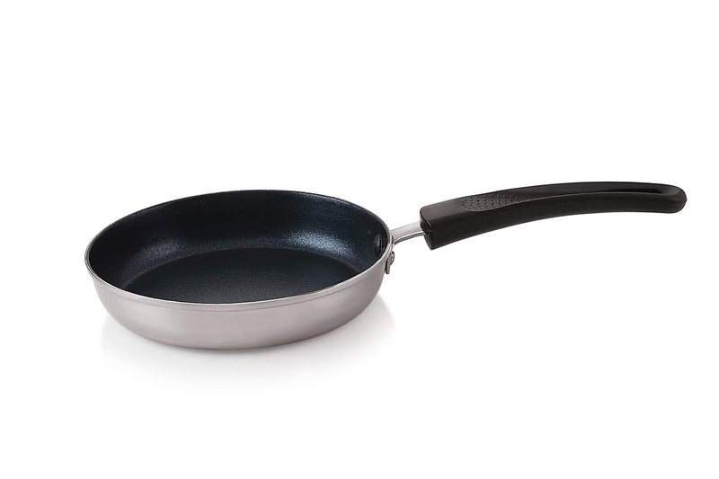 Chef Direct Stainless Steel Non Stick Mini Fry Pan with bakelite Handle Black 14cm - Image 1