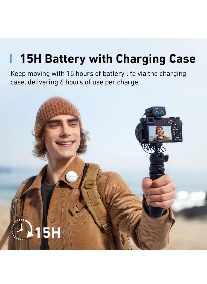 Anker AnkerWork M650 Wireless Lavalier Microphone, Pro Noise Cancellation, 656 ft (200 m) Transmission, 15H Battery, Swap Magnetic Colorful Covers, 2-Channel Quality Pickup, Wireless Microphone for Vlogs  - Image 4