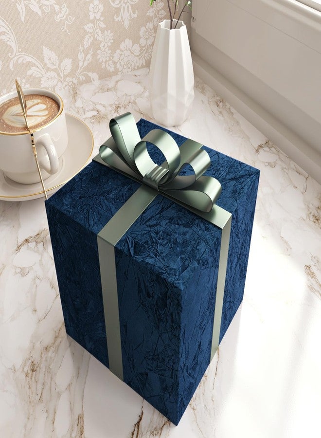 Wallercity Dark Blue Flocking Fabric Wallpapers for Dresser Self Adhesive Soft Velvet Wallpaper Peel and Stick Drawers Cabinets Flocking Contact Paper for Jewelry Box Liners Photo Frames 17.5"x78.7" - Image 5