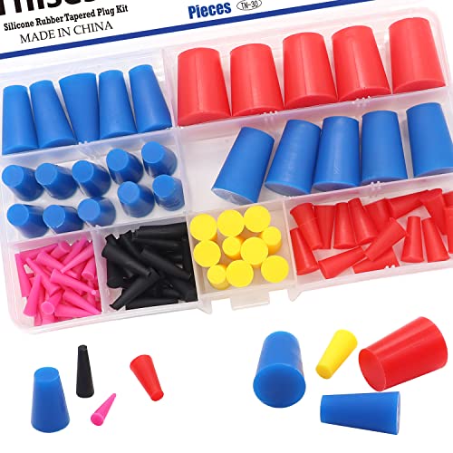 Tnisesm 105Pcs 1/16" to 5/8" Silicone Rubber Tapered Plug Assortment Kits for Masking Off Holes During Powder Coating, Painting, Hydro Dipping, Media Blasting - Image 4