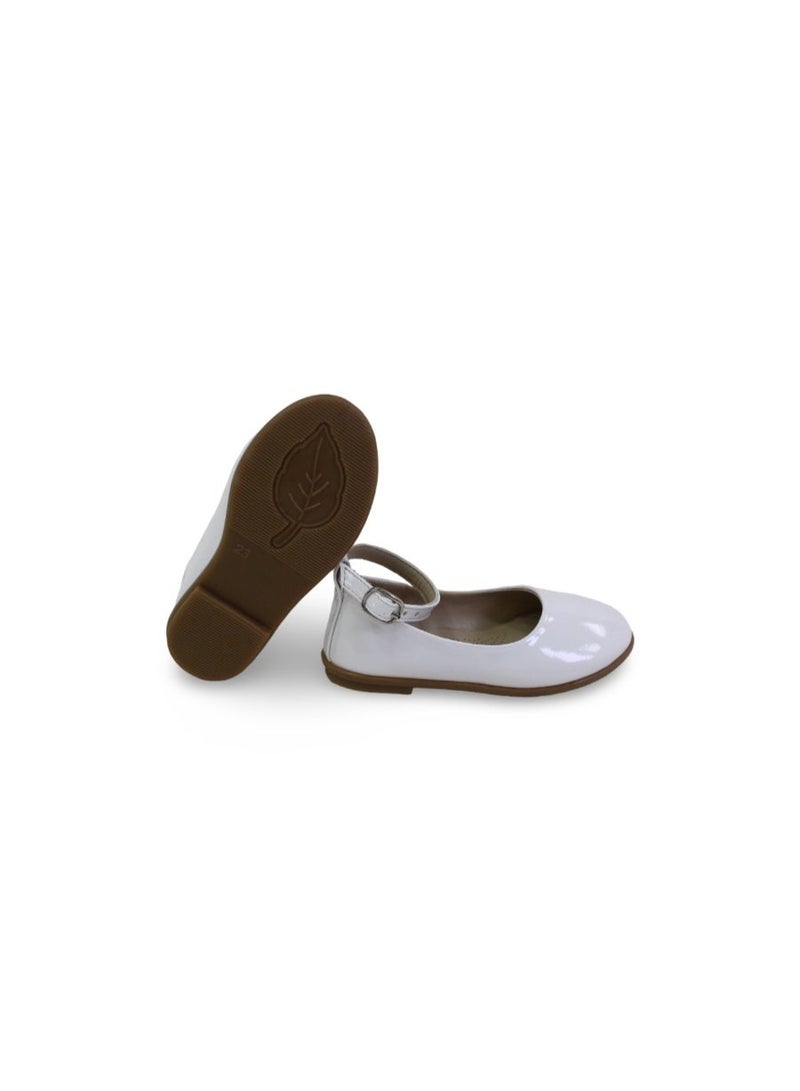 EASY Baby Girls Leather Ballerina – White - Image 3