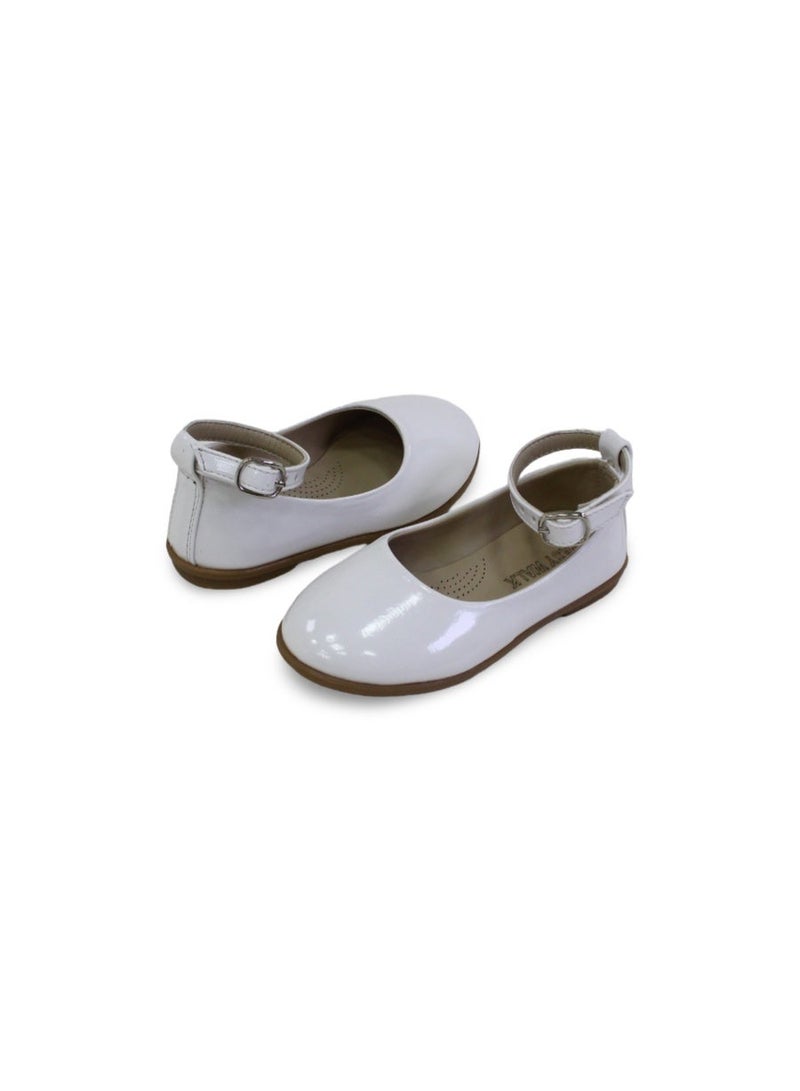 EASY Baby Girls Leather Ballerina – White - Image 2