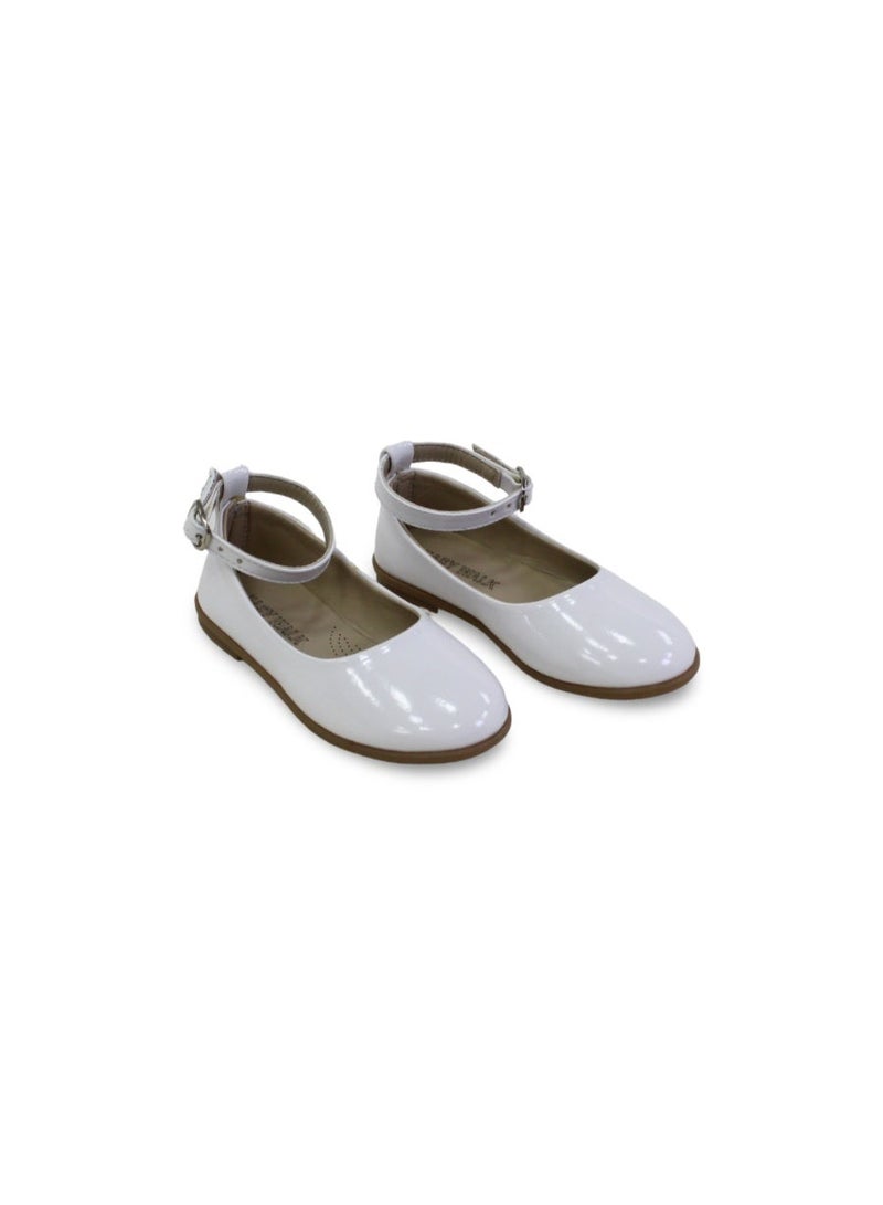 EASY Baby Girls Leather Ballerina – White - Image 1