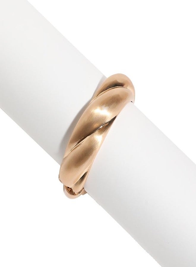 SOHI Women's Twisted Bangle Bracelet For Casual Wear | Gold Colour | Alloy Material | Adjustable Closure | Metallic Bracelet | Fashion Bracelet For Woman & Girls - Image 5