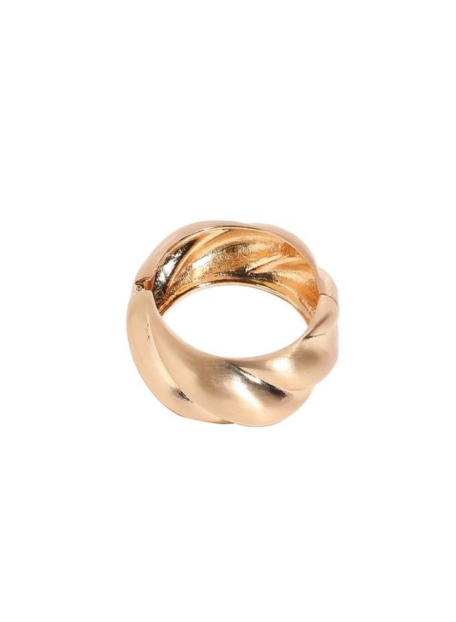 SOHI Women's Twisted Bangle Bracelet For Casual Wear | Gold Colour | Alloy Material | Adjustable Closure | Metallic Bracelet | Fashion Bracelet For Woman & Girls - Image 1