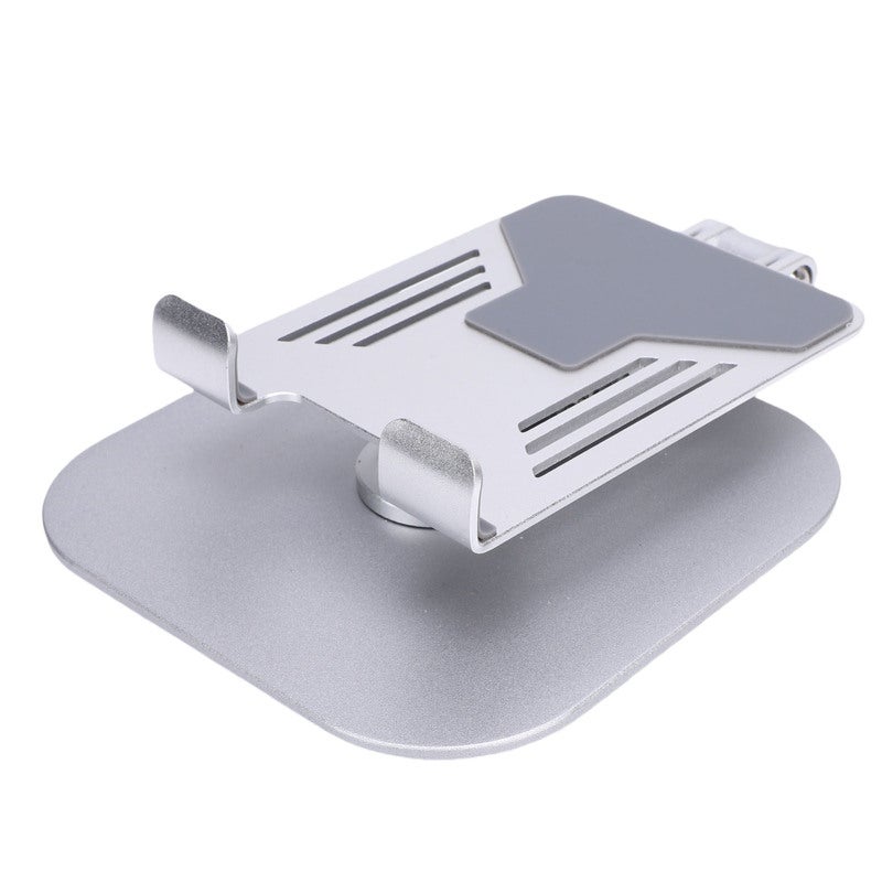 Desk Tablet Stand: Silver Aluminum Alloy Construction - 360° Multi Angle Rotation Foldable Phone Stand for Home Office, Travel and On-the-Go Use - Image 1