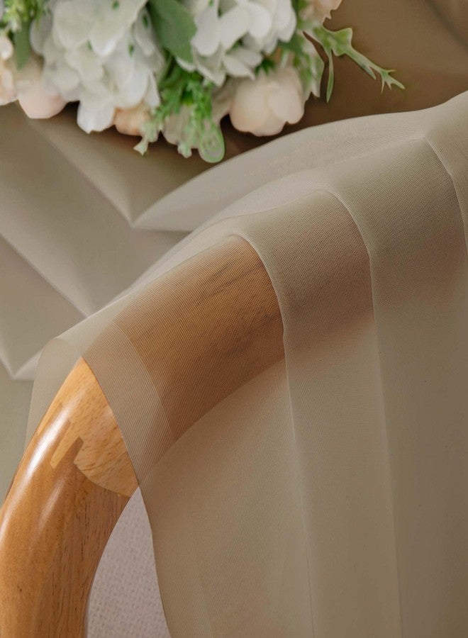 Chyhomenyc Taupe Sheer Curtains 84 Inches Long 2 Panels Set- Light Filtering Curtains for Bedroom, Soft Airy Voile Rod Pocket Living Room Window Drapes, 42Wx84L Inches, 2 PCS - Image 5